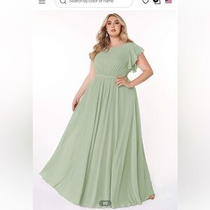 Azazie Daphne dress in sage green. Size 24.